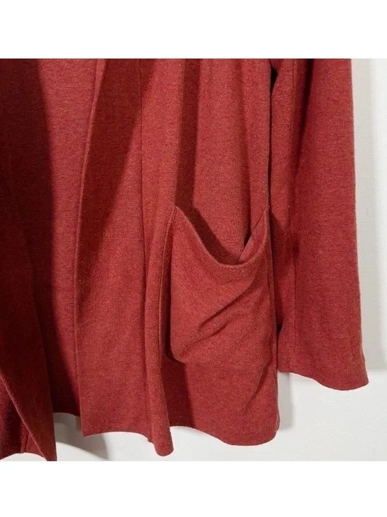 Code x Mode Lightweight Open-Front Rust Cardigan - Picture 7 of 13